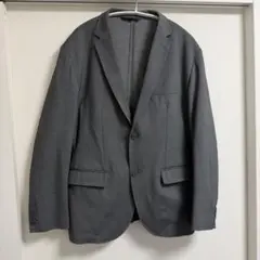 無印良品　ストレッチジャージージャケット　紳士ダークグレー　L 洗えるのサムネイル