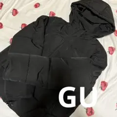 GU☆ブラックダウンジャケット フード付き
