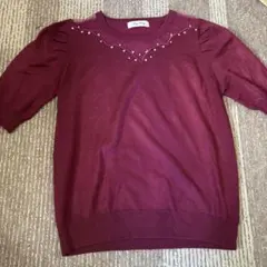 ワインレッド ニットセーター Mサイズ