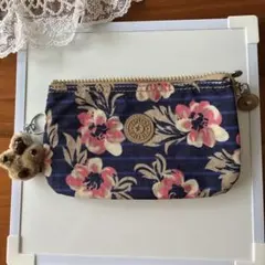 Kipling ポーチ 花柄 モンキーチャーム付き