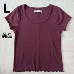 【美品】Abercrombie & Fitch バーガンディ Tシャツ L