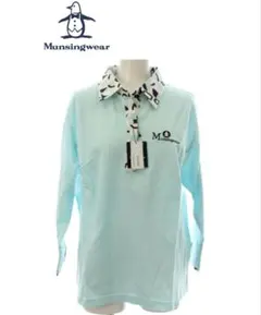 【未使用品】マンシングウェア ゴルフ ポロシャツ LL 水色 七分袖 レディース