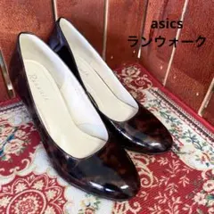 [美品] asicsランウォーク　エナメルパンプス　24.5EE レオパードのサムネイル