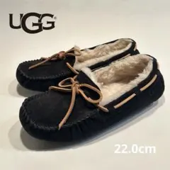 UGG ブラック スエード ムートン　モカシン　22.0cm
