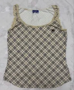 BURBERRY BLUE LABEL チェック柄 レースノースリーブ