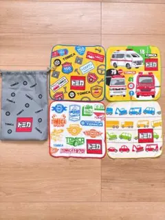 トミカ TOMICA 働く車 巾着袋 タオルハンカチ 5点セット 保育園 幼稚園