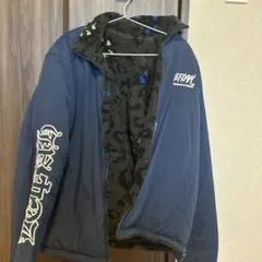 ネイビー フリースジャケット ロゴ入り