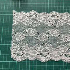 ホワイトレース生地 花柄 G