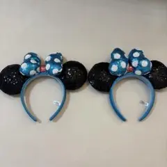 2個セット♡ミニーちゃんカチューシャ（青/水色スパンコール）