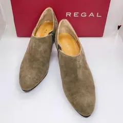 【S】リーガル REGAL サイドジッパー ブーティー スエード 22.5cm