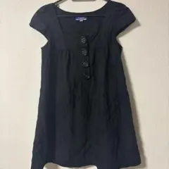 BURBERRY BLUE LABEL 半袖 シャドーワンピース　ブラック 36