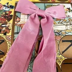 新品　ヘアーバレッタ　リボン　ピンク