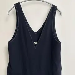 yori ネイビー Vネック オールインワン　サロペット　ヨリ