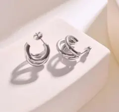 ☆人気☆スリーフープピアス 高品質サージカルステンレス金属アレルギー