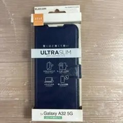 未使用　Galaxy A32 5G 手帳型ケース ソフトレザーカバー ネイビー