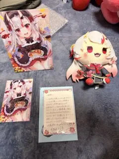 百鬼あやめ まとめ売り2周年直筆メッセージ 色紙 公式イラストボード ぬいぐるみ