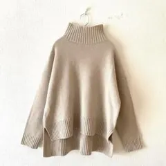 ☆【ドゥーズィエムクラス】ミドルゲージニット 毛カシミヤ混 バックロング F