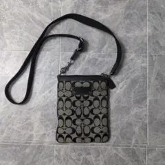 COACH コーチ ミニショルダーバッグ シグネチャー Wポケット キャンバス