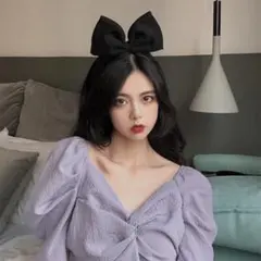 ★黒リボンカチューシャ ハロウィン 仮装 コスプレ ディズニー ヘアアクセサリー