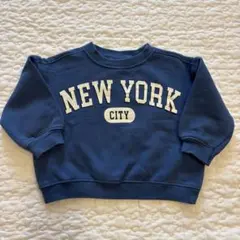 【ZARA】NEW YORK CITY ロゴ トレーナー ネイビー