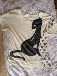 Scalar　黒猫プリント Tシャツ 半袖