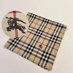 バーバリー ハンカチ ノバチェック ホース刺繍　生地取り　正方形のサムネイル