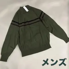 オリーブグリーン メンズニット Mサイズ