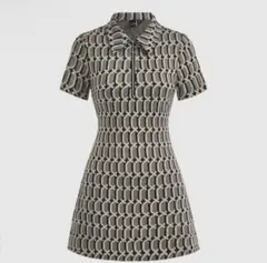 shein 幾何学模様 半袖ミニワンピース キャバドレス ドレス ミニドレス