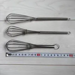 ステンレス製 小サイズ 泡だて器 3本セットのサムネイル