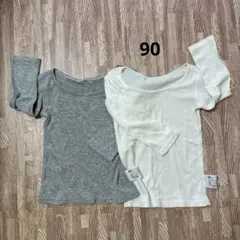 ユニクロ　コットンフライスインナー　長袖　シャツ 90cm 2枚セット