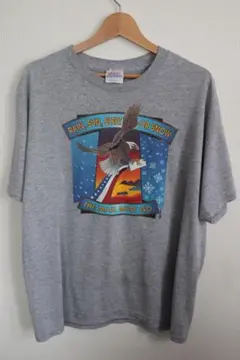 Hanes グレー Tシャツ イーグル プリント