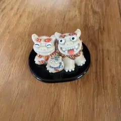 シーサー 置物 陶器製 笑顔