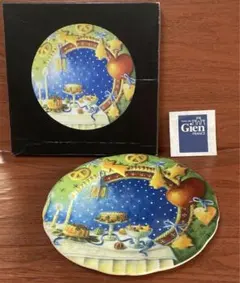 【廃盤希少】ジアンプレート　LA RONDE DES FRUITS 1920年代 ジアン デザート・プレート フルーツ柄 4点セット