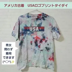 アメリカ古着　タイダイ　レッド　ロゴ　ブルー　Tシャツ　USA　SONOMAのサムネイル
