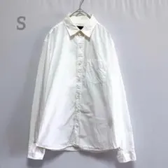 GAP 長袖シャツ　白シャツ　レギュラーカラーポケット付【S】シンプル　ホワイト