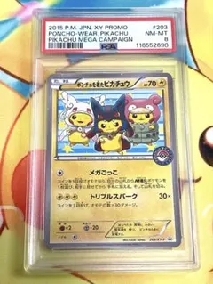 ポンチョを着たピカチュウ：「強（つよ）☆カワ ピカチュウのメガ