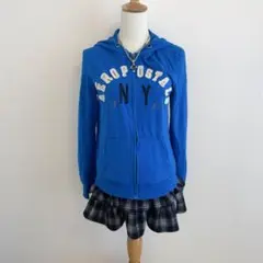 XL AEROPOSTALE 青　パーカー　y2k 平成　ギャル　ロゴのサムネイル