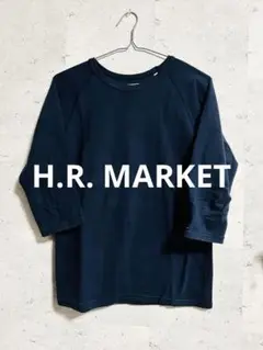 【ハリウッドランチマーケット】ネイビー コットン混紡 Tシャツ　L
