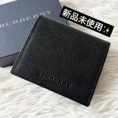 新品✨BURBERRY バーバリー　ノバチェック　コインケース　レザー　ブラック