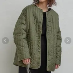 0.チャオパニックティピー　ボア　キルティング　リバーシブルジャケット　カーキ