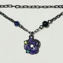 annasui 花モチーフ ネックレス 紫