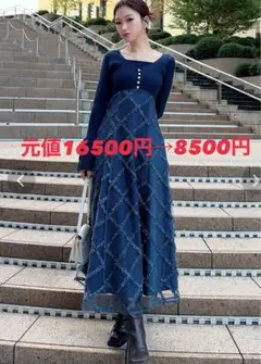 【タグ付き新品未使用】RESEXXYドッキングニットフレアワンピース