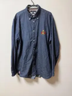 TOMMY HILFIGER TH FLEX デニムシャツ XL クレスト刺繍