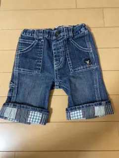 お値下げ〜doubleBとても可愛い〜デニムブルー ロールアップパンツ 90