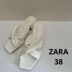 ZARA ツイストデザイン ヒールサンダル ホワイトのサムネイル