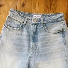 ZARA ザラ ハイライズ デニム パンツ ライトブルー