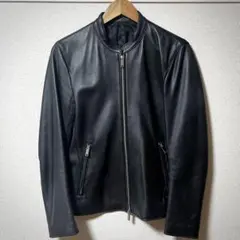 美品 STUDIOUS ステュディオス ラムレザーライダースジャケット 本革羊革