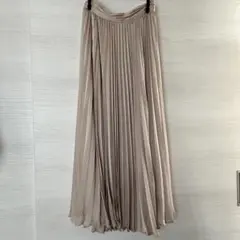 【値下げ！】ベージュ プリーツスカート 伸縮性ウエスト