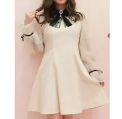 ロジータ　配色レース切替ブローチ付きワンピース　新品タグ付き