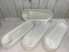 長角皿　楕円皿　粉引釉　4枚のサムネイル